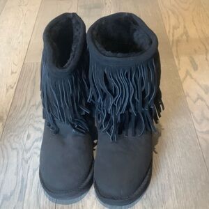 UGG Australia Black Fringe Boots